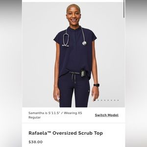 FIGS Navy oversized scrub top